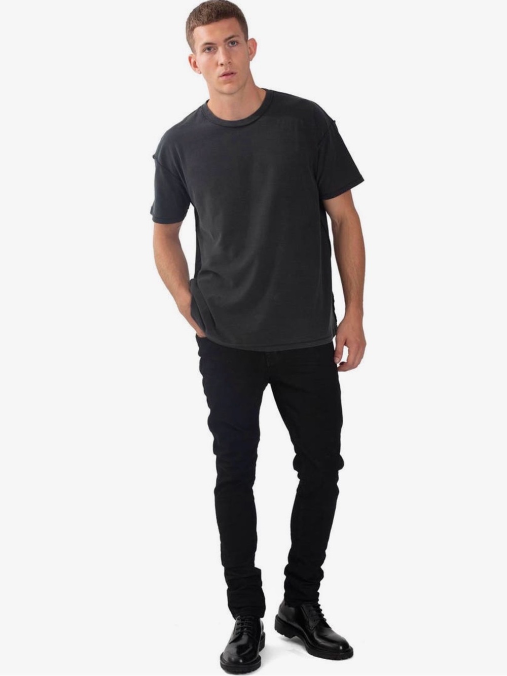 PURPLE BRAND Men’s Resin Coated Skinny Jeans P001 Black Size 34 x 34 $188
